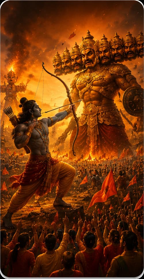 Dussehra festival artwork